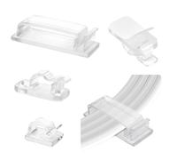 aceyoon 120 Piezas Soporte De Cables Autoadhesivo, Set De Gestión De Cables Transparente Para Escritorio En 3 Tamaños (Pequeño/Mediano/Grande), Clips Y Abrazaderas Para Escritorio, Oficina & Hogar