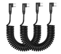 aceyoon 2 Unidades Coiled Cable USB C a USB C, 3 A/60 W Cable USB C Espiral de 90 Grados PD3.0 y QC3.0 Cable de Carga Rápida Compatible con iPhone 15/Pro/Plus/Pro MAX, Esteso da 0.3m a 1.5m