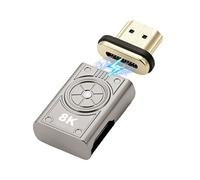 aceyoon Adaptador magnético HDMI 8 K @ 60 Hz, 90 grados en ángulo derecho, conector HDMI magnético a hembra, compatible con conector extensor de vídeo UHD para TV, monitor, Xbox, PS5, PC, proyector