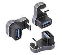 aceyoon Adaptador USB C a USB A de 36 W y 180 grados, paquete de 3 extensores USB-C macho a USB-A hembra, adaptador en forma de U de 12 V 3 A con transferencia de datos de 10 Gbps para Steam Deck