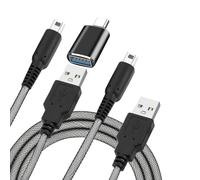 aceyoon Cable de Carga USB para Nintendo 3DS, 2 Piezas Cable del Cargador 1.5m Compatible con Nintendo 3DS LL/New 3DS/ New 3DS LL/ 2DS/ 2DS LL/DSi, Charging Cable con Adaptador Tipo C