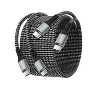 aceyoon Cable USB C a USB C 3M, 2 Piezas 100W PD Cable USB C de Carga Rápida con Chip E-Marker Soporta QC3.0 para iPhone 16 15 Pro Max, para MacBook, para iPad, para Galaxy, para Huawei, para Xiaomi