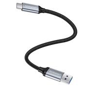 aceyoon Cable USB C corto de 20 cm, 3 A, cable de carga rápida USB C de nailon trenzado USB A a tipo C cable de datos para iPhone 16 15, para Galaxy S24+/S24/S23, para Google, para Huawei, para Xiaomi