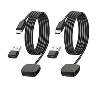 aceyoon Cargador Compatible con Fitbit Versa 4 3/Sense 2/Sense Cargador, [2 PCS 1.2M] Base de Carga Magnética con 2 Adaptador USB C a USB A Cable de Carga USB Repuesto para Google Pixel Watch 2 3