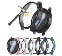 aceyoon Funda con Protector Pantalla para Samsung Galaxy Watch 7 44mm, Carcasa Protección General 6 Unidades Cristal Vidrio Templado Incorporado Alta Sensibilidad (6 Colores)