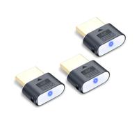 aceyoon HDMI Dummy Plug con indicador LED, 4K @ 60Hz Headless HDMI Display Emulador Plug & Play EDID EDID para Virtual Remote Desktop & Mining Compatible con Windows/MacOS/Linux, Gris (3 unidades)