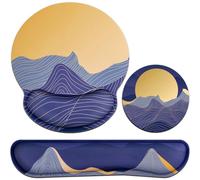 Acezeek Juego de Alfombrilla de Ratón 3 en 1 con Cojín de Gel, Reposamuñecas para Teclado y Almohadilla de Taza - Ergonómica con Espuma Viscoelástica