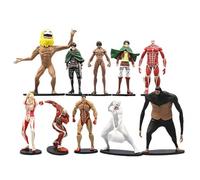 Acfigure Atacando titanes Anime Comic Figura Estatua 10 Piezas Levi Eren Jaeger Ataque/Colosal/Armadura/Mujer/Bestia/Pino/Martillo de Guerra Figuras de Titanio 10-13CM PVC Juguete Modelo