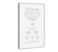 ACFTAIN Leo Gorgeous Zodiac Astrología Lienzo Arte Decoración de Pared Pósteres Hogar Bar Restaurante Garaje Cafe Logo Regalo 60 x 90 cm