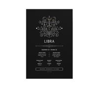 ACFTAIN Libra Un magnífico signo del zodiaco - Signos del zodiaco explicados - Lienzo de astrología moderno póster para pared, pinturas para sala de estar, dormitorio, decoración de 40 x 60 cm