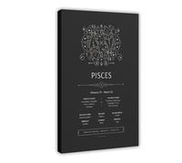 ACFTAIN Piscis Un magnífico signo del zodíaco, explicación del zodíaco, astrología, lienzo decorativo para pared, pósteres para decoración de pared, hogar, bar, restaurante, garaje, cafetería