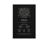 ACFTAIN Piscis Un magnífico signo del zodíaco, explicación del zodiaco, lienzo de astrología, póster e impresiones estéticas para habitación, habitación, oficina, decoración de 20 x 30 pulgadas