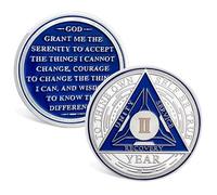 ACGZQY Chip de Sobriedad de 2 Años - Moneda AA Triplate y Medallón de Sobriedad, Chips de Recuperación, Token de Aniversario Sobrio, Regalos de Sobriedad para Hombres y Mujeres