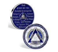 ACGZQY Chip de sobriedad de 6 años, deslumbrantes diamantes de imitación de triple placa AA y medallón, fichas de recuperación de monedas de sobriedad, fichas de aniversario sobrio, regalos de
