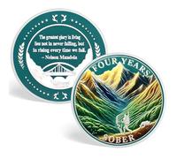 ACGZQY Moneda de sobriedad de 4 años - Chip de sobriedad original de Sunlight Mountains Fichas y medallones AA Ficha de sobriedad AA NA Alcohólicos Anónimos Regalos de sobriedad