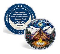ACGZQY Moneda de sobriedad de 5 años - Chip de sobriedad original de Reborn Campfire Chips y medallones AA Ficha de sobriedad AA NA Alcohólicos Anónimos Regalos de sobriedad