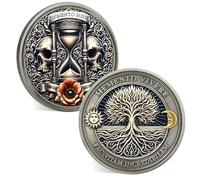 ACGZQY Moneda Memento Mori - Cráneo Árbol de la Vida Moneda Memento Vivere Moneda Estoica EDC Challenge Coin para la práctica diaria - Recordatorio motivacional inspirador, regalo de estoicismo