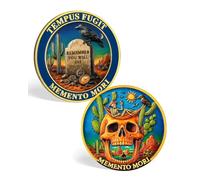 ACGZQY Moneda Memento Mori - Moneda de recuerdo de calavera del desierto - Carpe Diem Stoic EDC Challenge Coin - Recordatorio motivacional inspirador, regalo de estoicismo