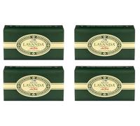 Ach Brito Jabón de lavanda Lavanda - 4 unidades (4 x 125 g) | Jabón perfumado portugués clásico para manos y cuerpo, ideal como set de regalo
