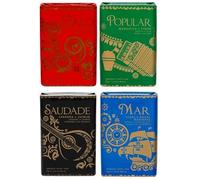 Ach Brito - Juego de 4 jabones Simbolos Lusitanos Portugal - Mar 75g | Saudade 75g | Popular 75g | Galo 75g