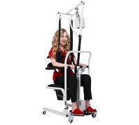 Achairgo Silla eléctrica de transferencia de elevación para pacientes, funciona con pilas, alternativa multiusos para cuidadores, ancianos o personas mayores (blanco, negro)