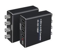 ACHAVE Convertidor de video SDI a HDMI, 4 entradas SDI y 4 salidas HDMI, 4 en 4 salidas, negro, soporte multiformato, entrada HD-SDI/3G-SDI, resolución de 1080p a 60Hz, transmisión de larga distancia