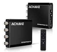 ACHAVE SDI Multi-Viewer 4x1 3x1 2x1 Switcher, 4 entradas a salida HDMI, compatible con 3G/HD-SDI 720P 1080P 4K30, 10 modos de conmutación, pantalla completa, Plug & Play, transmisión de larga