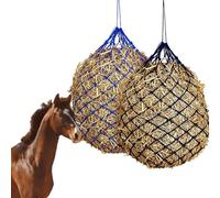 Achicklead Red de heno de alimentación lenta, bolsas de heno para caballos, cabras, remolques, suministros de alimentación de caballos, alimentador de viaje ajustable, bolsa de alimentación de gran