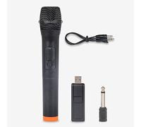 AchidistviQ UHF USB 3.5mm 6.35mm Micrófono Inalámbrico Micrófono De Mano para Canto De Karaoke, Reuniones, Bodas, DJ, Fiestas, Discursos Negro