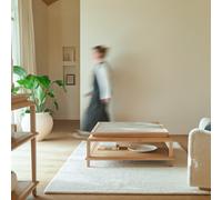 Achille - Mesa de centro cuadrada de teca maciza H 40 x B 104 x T 104 cm