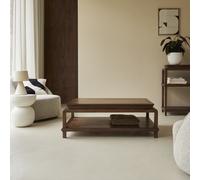 Achille - Mesa de centro rectangular de acacia maciza H 40 x B 115 x T 78 cm