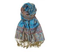 Achillea Chal pashmina para mujer, Teal, 28"W x 76"L