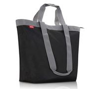 achilles Bolsa de la compra, bolsa de ocio, tote bag de poliéster con cremallera, lavable y reutilizable para la compra, el deporte, la piscina, la playa Negro 51cm x 20cm x 40cm