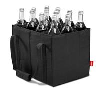 achilles Bolsa para 12 Botellas de 1,5 litros, Bolsa de Transporte con separadores para Botellas, Bolsa de la Compra con 12 Compartimentos, 36 cm x 27 cm x 27 cm Negro para 12 Botellas