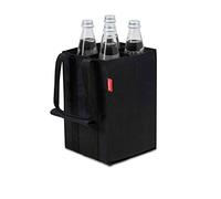 achilles Bolsa para 4 Botellas de 1,5 litros, Bolsa de Transporte con separadores para Botellas, Bolsa de la Compra con 4 Compartimentos, 17 cm x 17 cm x 27 cm Negro para 4 Botellas