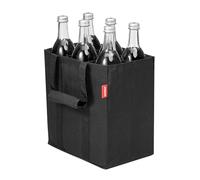 achilles Bolsa para 6 Botellas de 1,5 litros, Bolsa de Transporte con separadores para Botellas, Bolsa de la Compra con 6 Compartimentos, 25 cm x 18 cm x 27 cm Negro para 6 Botellas