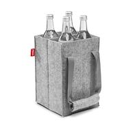 achilles - Bolsa para Botellas con 4 Compartimentos, también para Botellas de 1,5 litros, de Fieltro, 100% Reciclado, 18 cm x 18 cm x 27 cm (Gris)