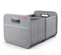 achilles Organizador de Maletero Coche - Caja Plegable XL con Bolsillo de Red - Compacta y Repele Agua - Ideal para Almacenaje Versátil - Accesorios Coche Interior - Gris - 50cm x 32cm x 27cm