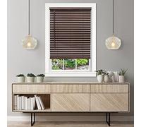 Achim Cordless Room Darkening Venetian Blind - 33 Inch Width, 64 Inch Length, 2" Vinyl Slat Size - Mahogany - GII Luna Light Filtering Horizontal Mini Windows Blinds for Interior by Home Decor