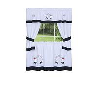 ACHIM Home Furnishings 58-Inch by 36-Inch Gourmet Embellished Cottage Topper with 58-Inch by 36-Inch Swaggers for Windows