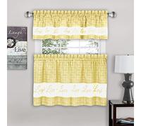 Achim Home Furnishings ANFTMGBC12 - Esterilla antifatiga, Color Gris, Amarillo, Tier Pair & Valance Set 58" x 24"