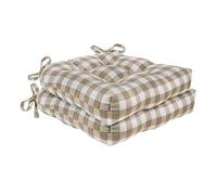 ACHIM Home Furnishings, BCCHPDTP12 - Juego de Dos Cojines para Asiento de Silla, diseño de Cuadros, Color Gris Pardo, 16 x 15 x 3 Pulgadas