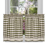 ACHIM Home Furnishings Buffalo Check - Par de Niveles de 58 x 36 Pulgadas, Color Salvia