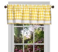 Achim Home Furnishings Buffalo - Cortina de Cuadros para Ventana, Amarillo, Valance 58" x 14"