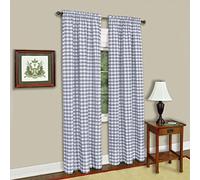 Achim Home Furnishings Buffalo - Cortina de Cuadros para Ventana, Gris, Panel 42" x 84"