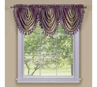 Achim Home Furnishings Cenefa de Cortina de Ventana de Cascada Degradado Suave, Poliéster, Berenjena, 42" W x 46" L (Pack of 1)