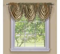 Achim Home Furnishings Cenefa de Cortina de Ventana de Cascada Degradado Suave, Tela, Rojo, 42" W x 46" L (Pack of 1)