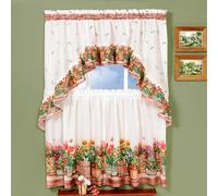 Achim Home Furnishings Country Garden Tier and Swag Set, Multi