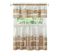 Achim Home Furnishings Modern Farmhouse - Juego de Cortinas para Ventana con Cenefa, 58 x 24 Pulgadas, Color marrón