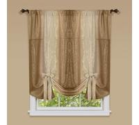 ACHIM Ombre Tie up Shade Window Curtain Amarre Suave para Ventanas, Poliéster, Arenisca, 50" W x 63" L (Pack of 1)